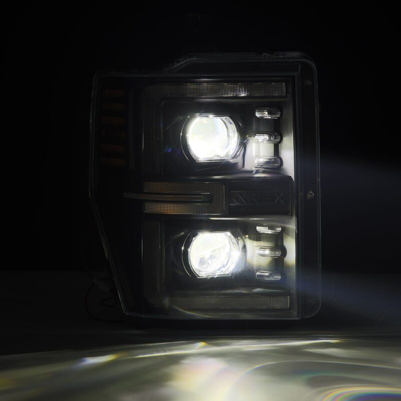 AlphaRex 880312 08-10 Ford F250-550 LUXX-Series LED Projector Headlights Black w/Activ Light/Seq Signal