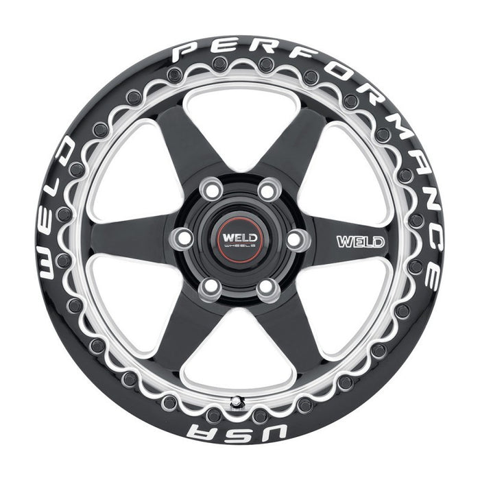 Weld S90979581P35 S909 17x9.5 Ventura 6 Beadlock 6x127 ET35 BS6.625 Gloss BLK MIL DIA 78.1