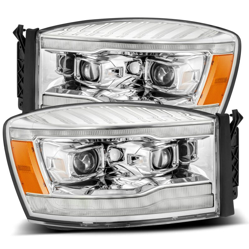 AlphaRex 880534 06-08 Dodge RAM 1500HD LUXX LED Projector Headlights Plank Style Chrome w/Seq Signal/DRL