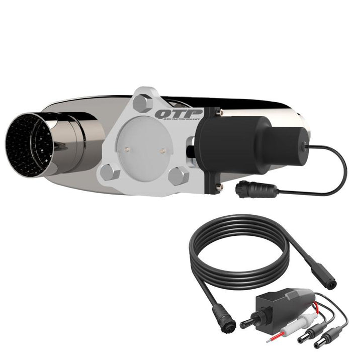 QTP 13301C 3in Weld-On 304SS Reverse Screamer Muffler w/Bolt-On QTEC Electric Cutout