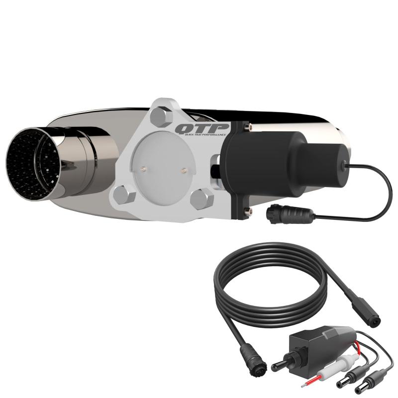 QTP 13300C 3in Weld-On 304SS Screamer Muffler w/Bolt-On QTEC Electric Cutout