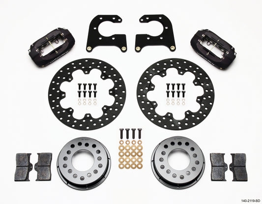 Wilwood 140-2119-BD Forged Dynalite Rear Drag Kit Drilled Rotor New Big Ford 2.50in Offset