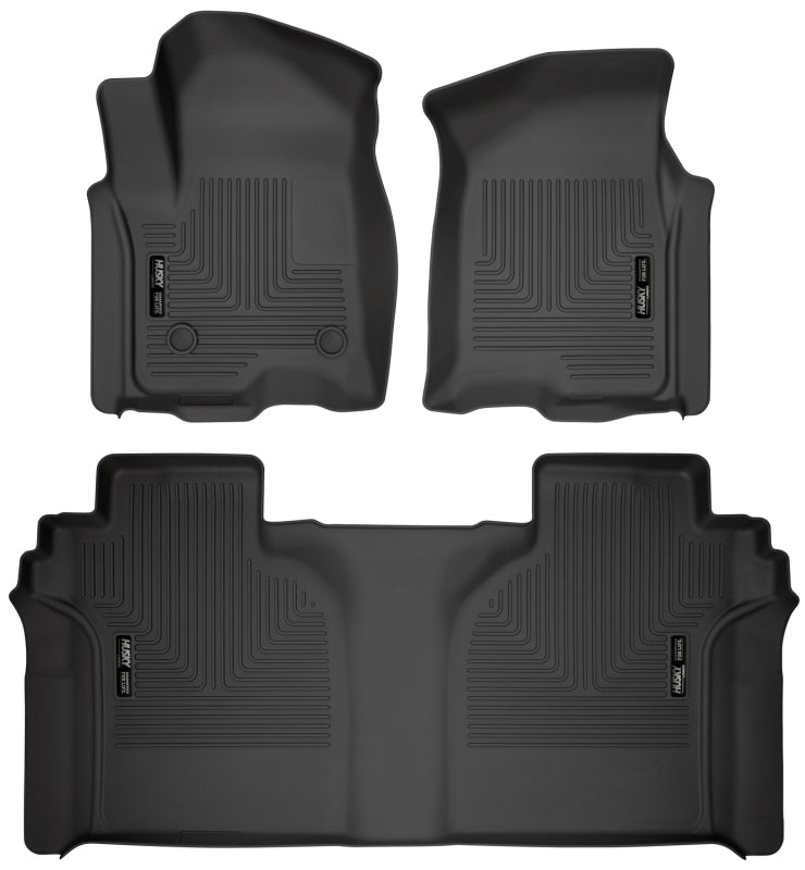 Husky Liners 94021 19-23 Chevrolet Silverado 1500 Crew Cab WeatherBeater Blk Front & 2nd Seat Floor Liners