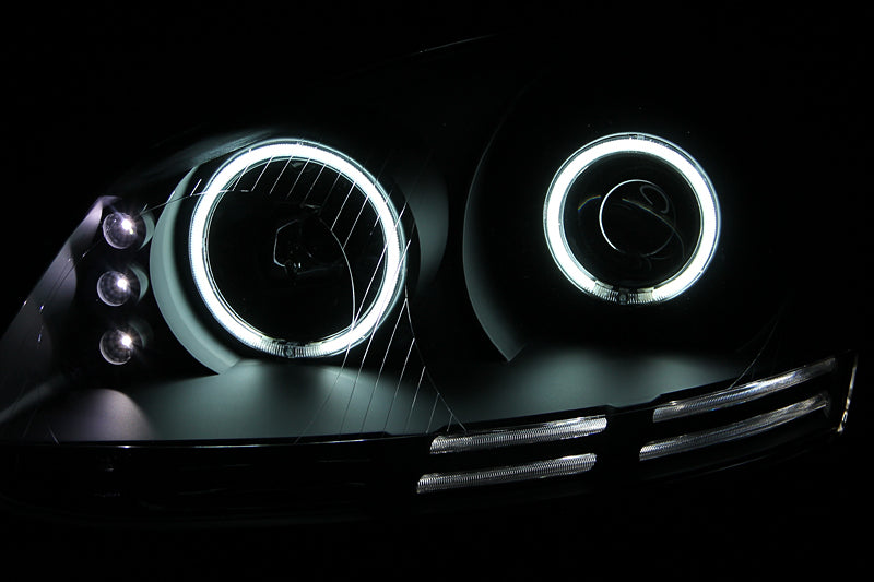 ANZO 121345 2006-2009 Volkswagen Rabbit Projector Headlights w/ Halo Black (CCFL)