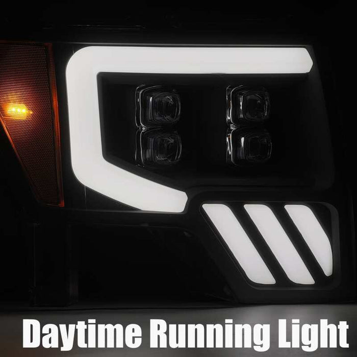 AlphaRex 880190 09-14 Ford F-150 NOVA LED Proj Headlights Plank Style Gloss Black w/Activ Light/Seq Signal