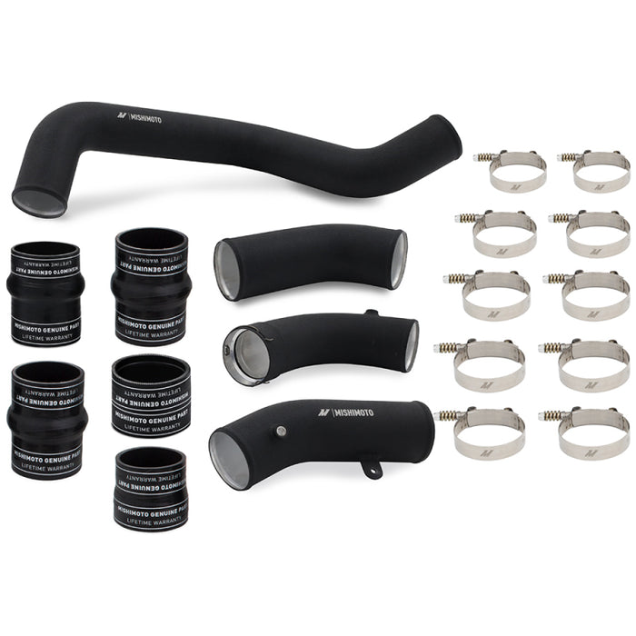 Mishimoto MMINT-DMAX-17KSLBK 17-19 GM L5P Duramax Intercooler Kit - Silver w/ WBK Pipes
