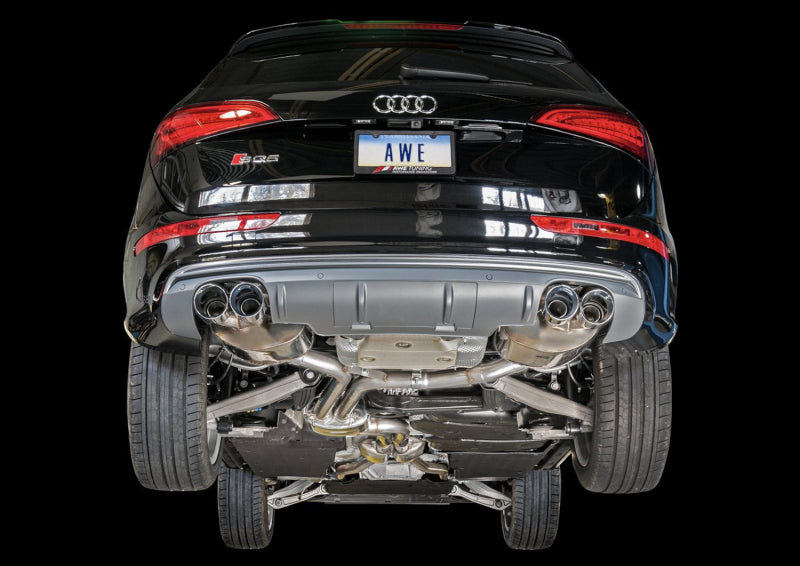 AWE Tuning 3015-42052 Audi 8R SQ5 Touring Edition Exhaust - Quad Outlet Chrome Silver Tips