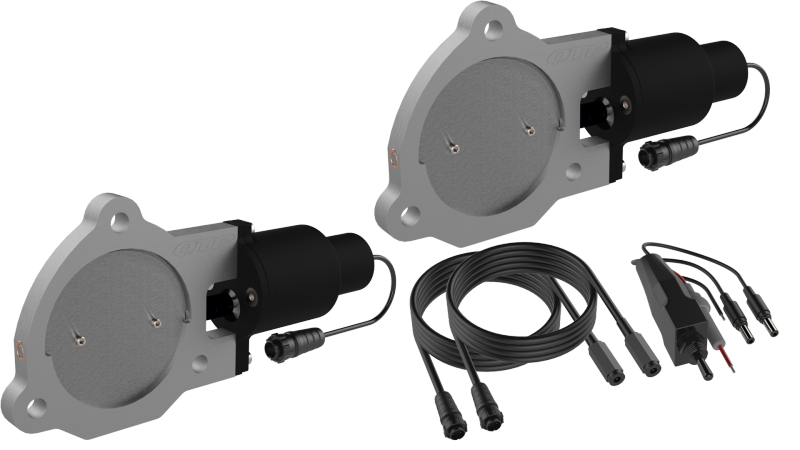 QTP QTEC70 3.5in Bolt-On QTEC Dual Electric Cutout Valves - Pair