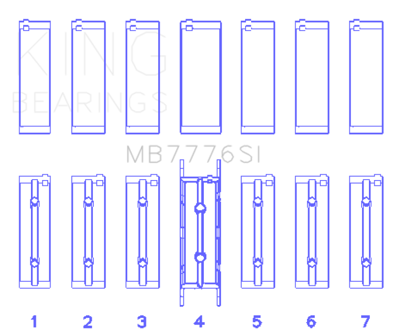 King Engine Bearings MB7776SI BMW N55B30A/N53B30A/N52B30A Main Bearing Set - Size STD