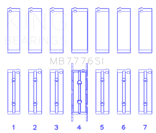 King Engine Bearings MB7776SI0.25 BMW N55B30A/N53B30A/N52B30A Main Bearing Set - Size +0.25mm