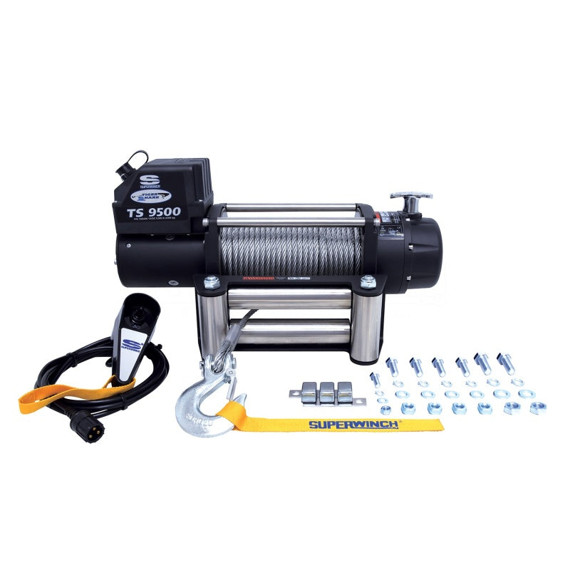 Superwinch 1595200 9500 LBS 12V DC 11/32in x 95ft Steel Rope Tiger Shark 9500 Winch