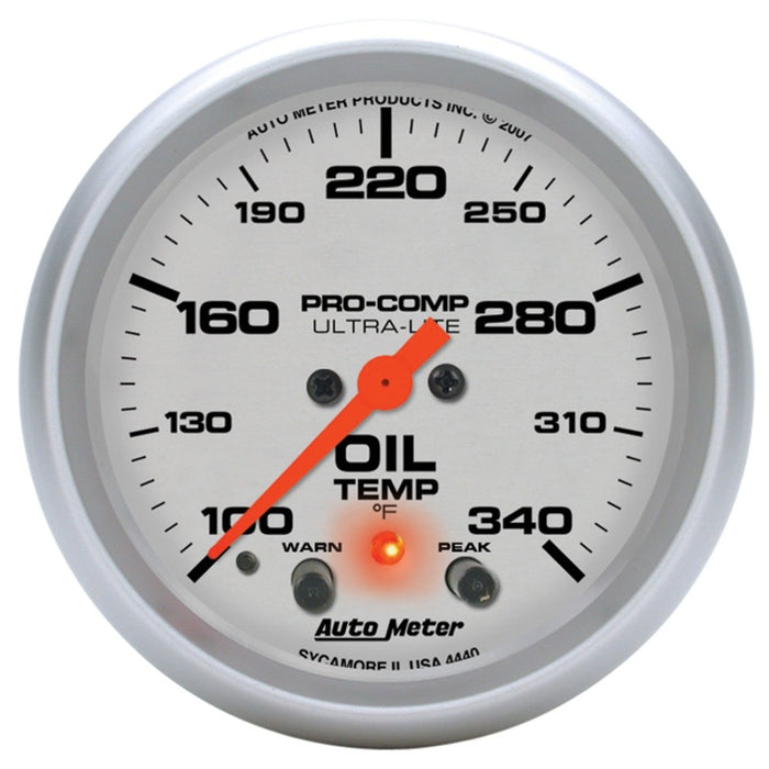 AutoMeter 4440 Autometer Ultra-Lite 2-5/8in. / 100-340 Degree F (Stepper Motor) Oil Temperature Gauge