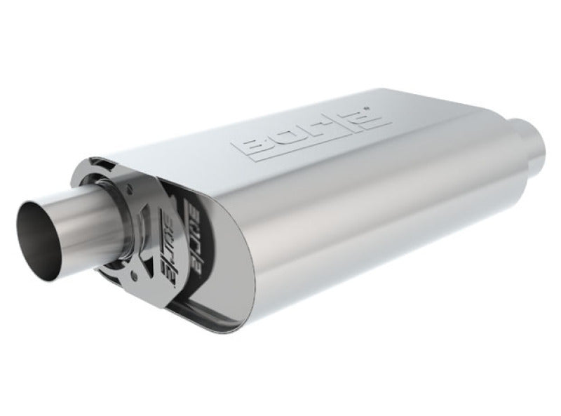 Borla 400823 CrateMuffler SBC 283 / 327 / 350 2.5 inch Offset/Center 14in x 4.35in x 9in Oval Muffler