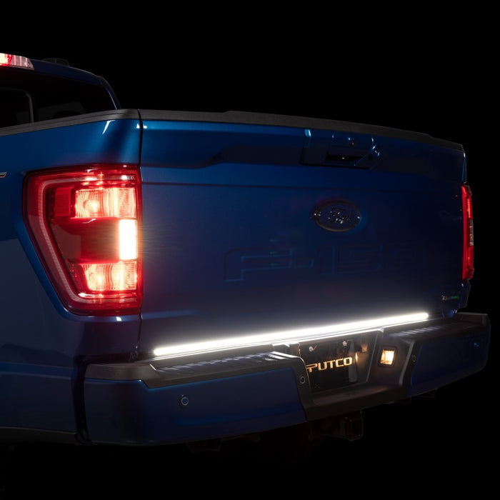 Putco 9203060-17 21-23 Ford F-150 60In Direct Fit Red Blade Kit Tailgate Bars w Factory LED Taillamps