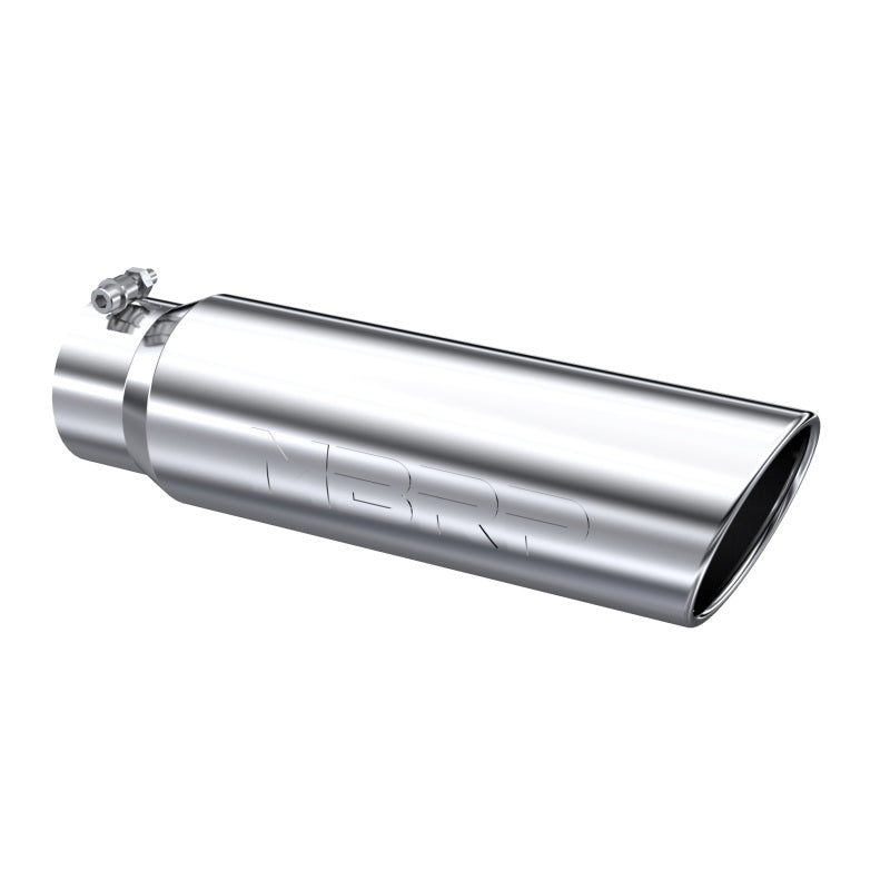 MBRP T5124 Universal 5in OD Angled Rolled End 4in Inlet 18in Lgth T304 Exhaust Tip