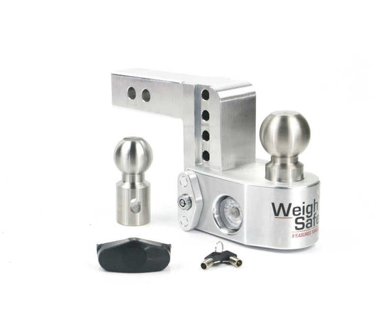 Weigh Safe WS4-2 4in Drop Hitch w/Built-In Scale & 2in Shank (10K/12.5K GTWR) - Aluminum