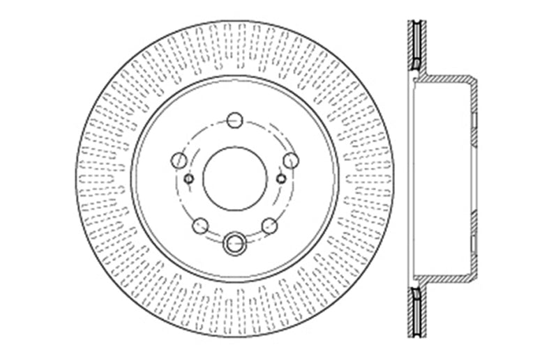 Stoptech 128.44189L StopTech Lexus 13-15 GS350/14-15 IS350/13-15 GS350H/15 RC350 Left Rear Drilled Sport Brake Rotor
