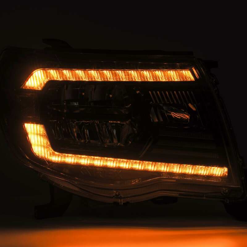 AlphaRex 880733 05-11 Toyota Tacoma LUXX Crystal Headlights Plank Style Alpha Black w/Activation Light/DRL