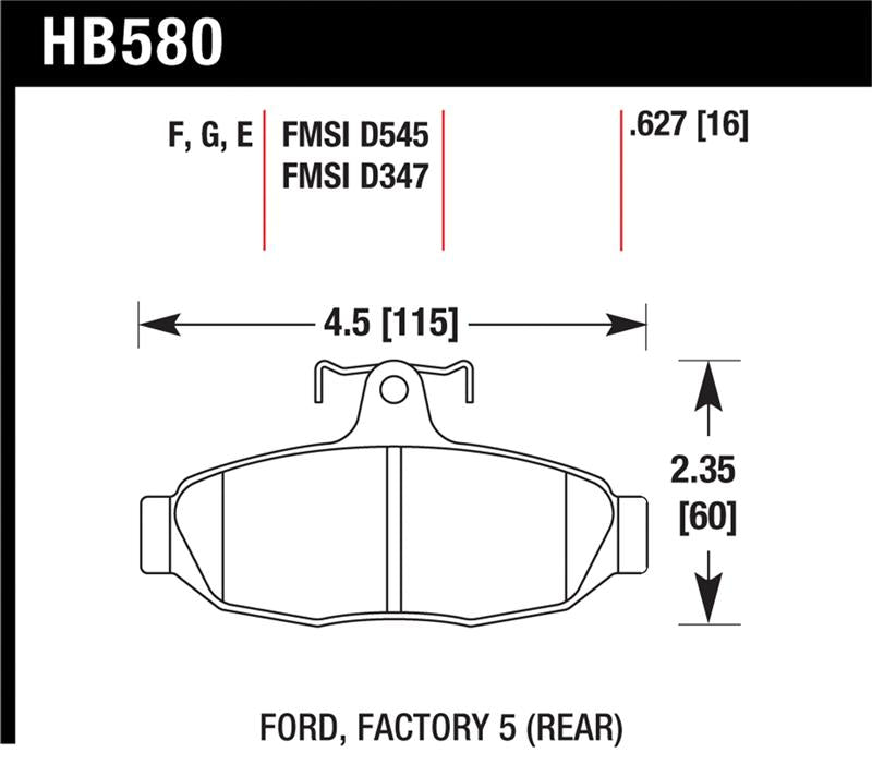 Hawk Performance HB580F.627 Hawk HPS Street Brake Pads