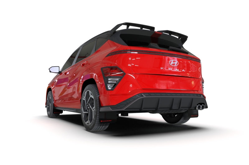 Rally Armor MF103-UR-BLK-MBK 24-25 Hyundai Kona N Line Black UR Mud Flap - Metallic Black Logo
