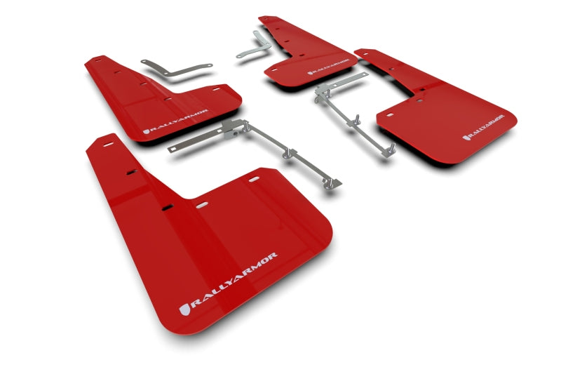 Rally Armor MF74-UR-RD/WH 20-25 Toyota GR Yaris Red Mud Flap w/White Logo