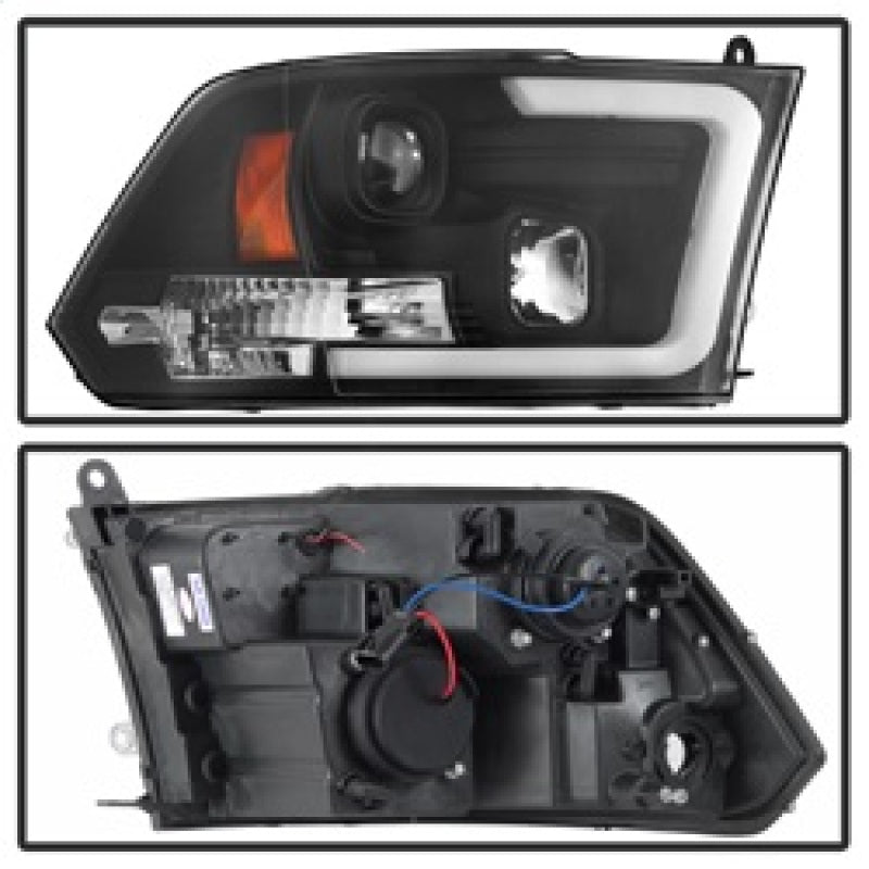 SPYDER 5084811 Spyder 09-16 Dodge RAM 1500 Version 2 Headlights Light Bar DRL Black PRO-YD-DR09V2-LBDRL-BK