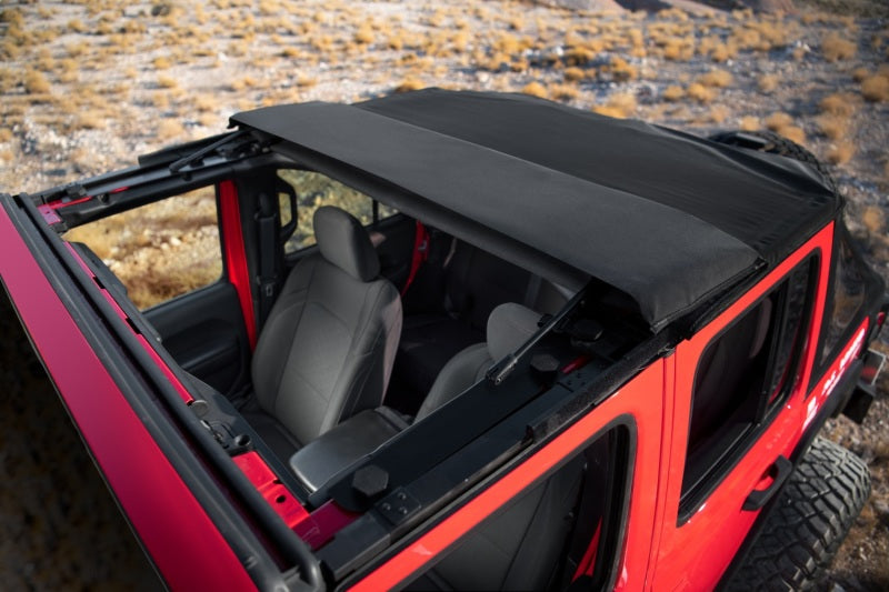 Rugged Ridge 13863.35 2018+ Jeep Wrangler JLU 4 Dr Black Diamond Stitch Cloth Voyager Top (Tinted)