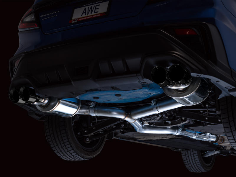 AWE Tuning 3015-43979 2022+ VB Subaru WRX Touring Edition Exhaust - Diamond Black Tips