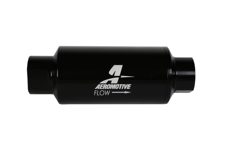 Aeromotive 12350 In-Line Filter 10AN 10 Micron Microglass Element Bright-Dip Black 2in OD