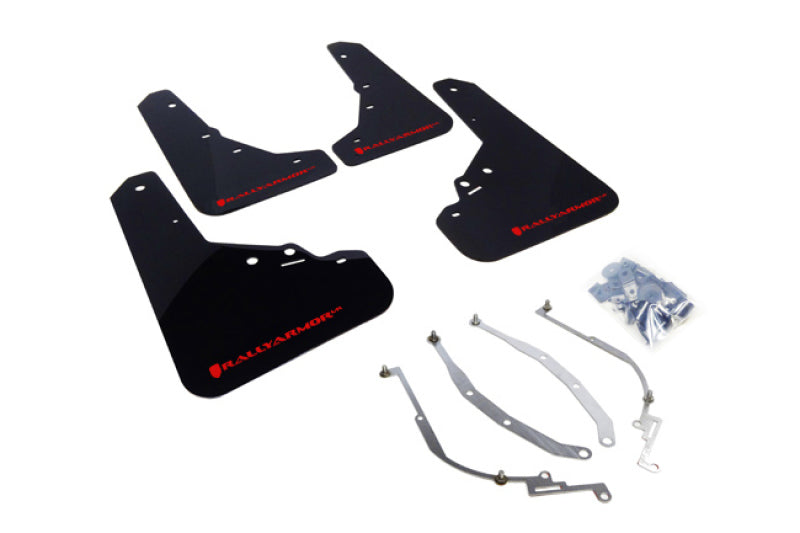 Rally Armor MF25-UR-BLK/RD 12-18 Fiat 500 Black UR Mud Flap w/Red Logo