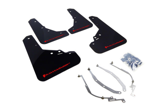 Rally Armor MF25-UR-BLK/RD 12-18 Fiat 500 Black UR Mud Flap w/Red Logo