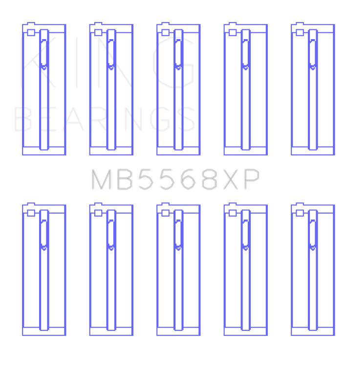 King Engine Bearings MB5568XP Acura D16A1/97-01 Honda H22A4/98+ F23A Performance Main Bearing Set - Size STD