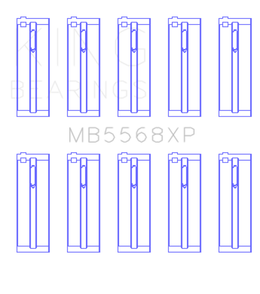 King Engine Bearings MB5568XP Acura D16A1/97-01 Honda H22A4/98+ F23A Performance Main Bearing Set - Size STD