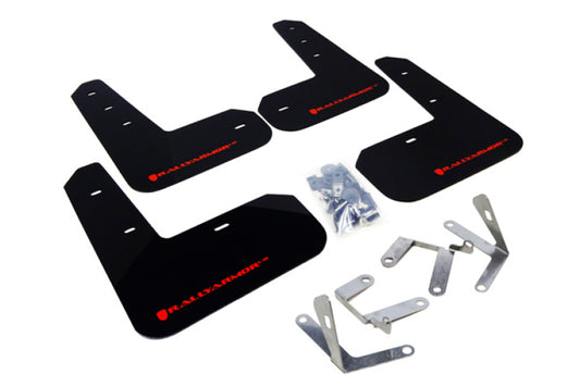 Rally Armor MF23-UR-BLK/RD 13-17 Subaru BRZ/Toyota FR-S Black UR Mud Flap w/Red Logo