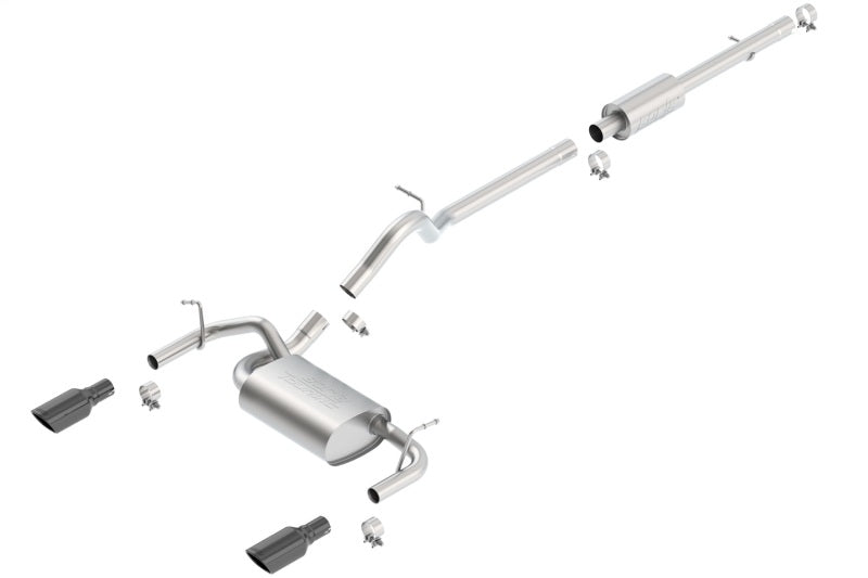 Borla 140459BC 12-16 Jeep Wrangler 3.6L AT/MT 4DR 4WD S SQ RL AC SR 2.5in 2in TIP 3.5inx3.28in Black Chrome