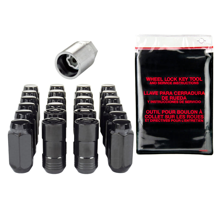 McGard 84640 6 Lug Hex Install Kit w/Locks (Cone Seat Nut) M14X1.5 / 22mm Hex / 1.945in. Length - Black