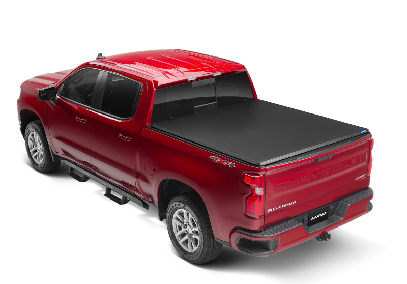 LUND 969163 Lund 14-17 Chevy Silverado 1500 Fleetside (8ft. Bed) Hard Fold Tonneau Cover - Black