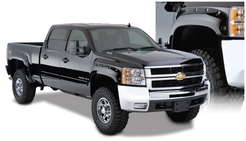 Bushwacker 40942-02 07-13 Chevy Silverado 1500 Fleetside Pocket Style Flares 4pc 69.3in Bed - Black