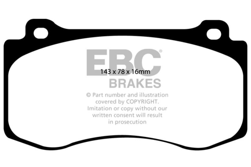 EBC DP41764R 05-10 Chrysler 300C 6.1 SRT8 Yellowstuff Front Brake Pads (Excl 6 Piston Calipers)