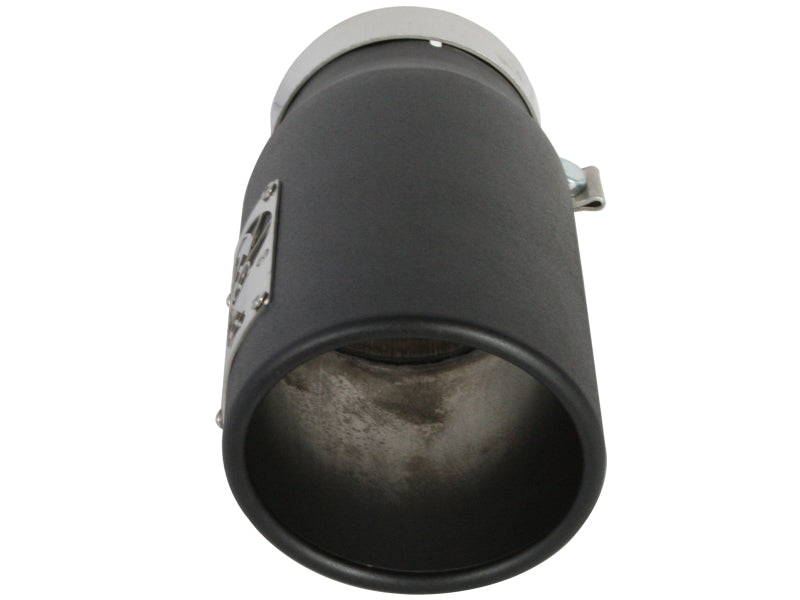 aFe 49T40501-B12 Power Diesel Exhaust Tip Black- 4 in In x 5 out X 12 in Long Bolt On (Right)
