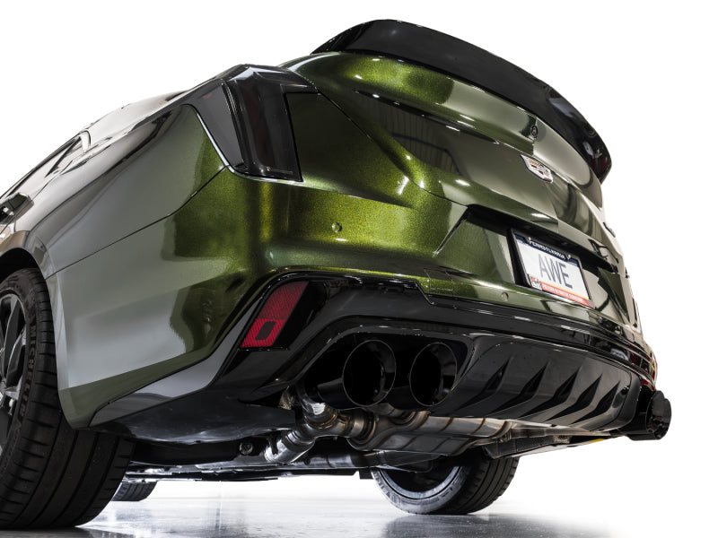 AWE Tuning 3025-43436 2021+ Cadillac CT4-V Blackwing SwitchPath Exhaust - Diamond Black Tips