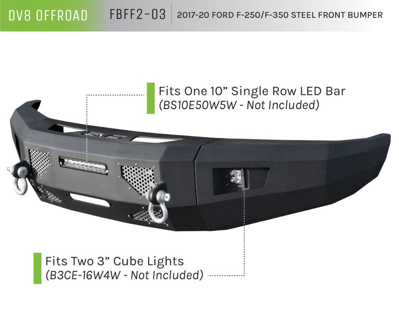 DV8 Offroad FBFF2-03 2017+ Ford F-250/F-350/F-450 Front Bumper