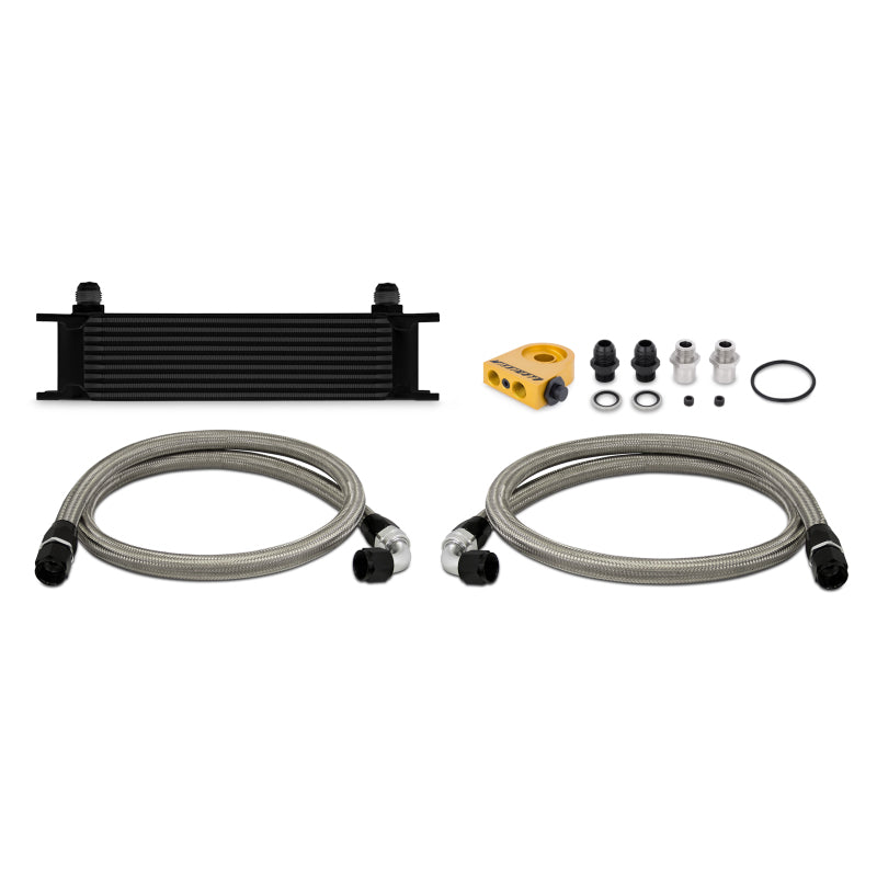 Mishimoto MMOC-UTBK Universal Thermostatic 10 Row Oil Cooler Kit - Black