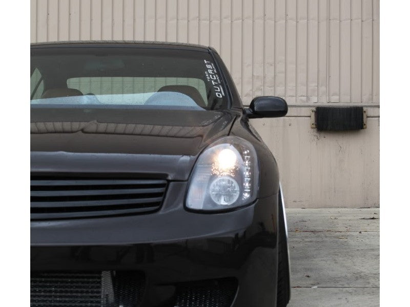SPYDER 5031747 Spyder Infiniti G35 03-04 4DR Projector Halogen - LED Halo DRL Blk High H4 PRO-YD-IG35034D-DRL-BK