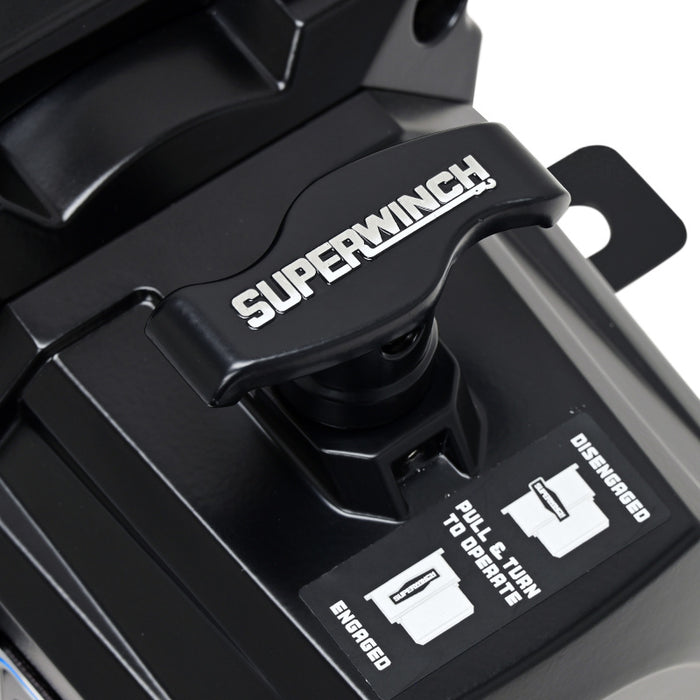 Superwinch 1710204 10000 LBS 12V DC 3/8in x 80ft Synthetic Rope SX10SR Winch - Semi Gloss Black