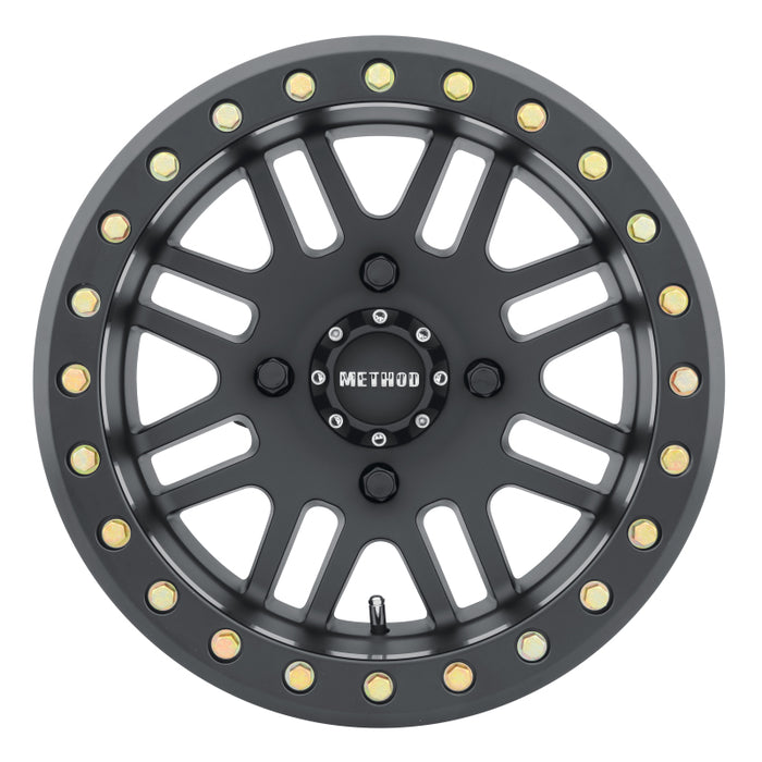 Method Wheels MR40651046555B Method MR406 UTV Beadlock 15x10 / 5+5/-2mm Offset / 4x156 / 132mm CB Matte Black Wheel