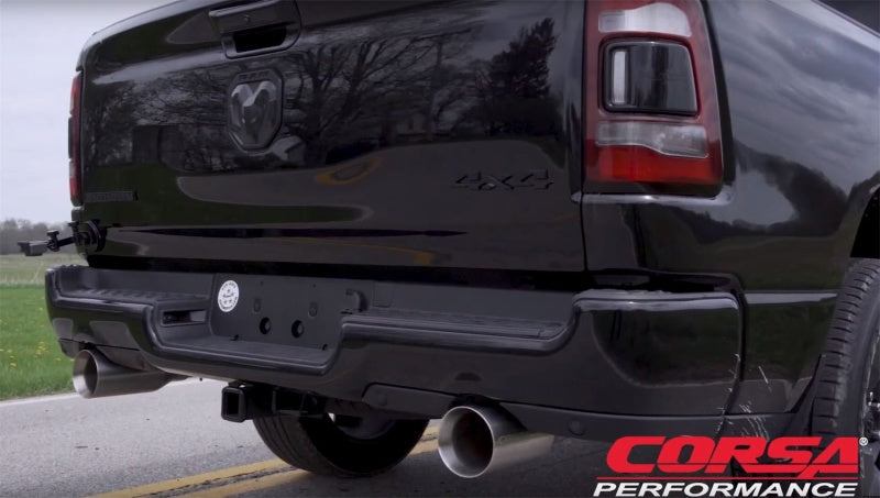 CORSA Performance 21035 Corsa 19-24 RAM 1500 5.7L Crew Cab w/ 57in or 76in Bed Cat-Back Dual Rr Exit 5in Satin Polished Tips