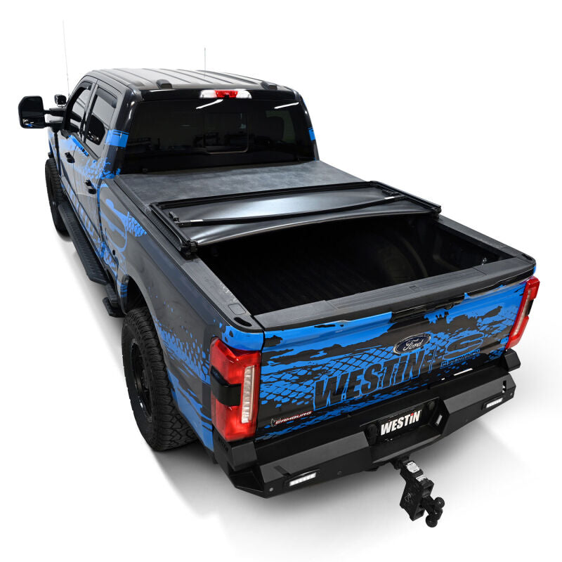 Westin 19-21005 17-24 Ford F-250/350 Super Duty 6.75ft. Bed Soft Tri-Fold Tonneau Cover - Black