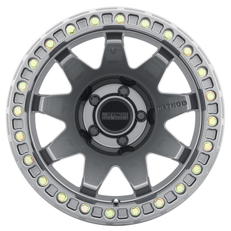 Method Wheels MR10879050844B Method MR108 17x9 -44mm Offset 5x5 71.5mm CB Gloss Titanium w/BH-H24125-38 Wheel