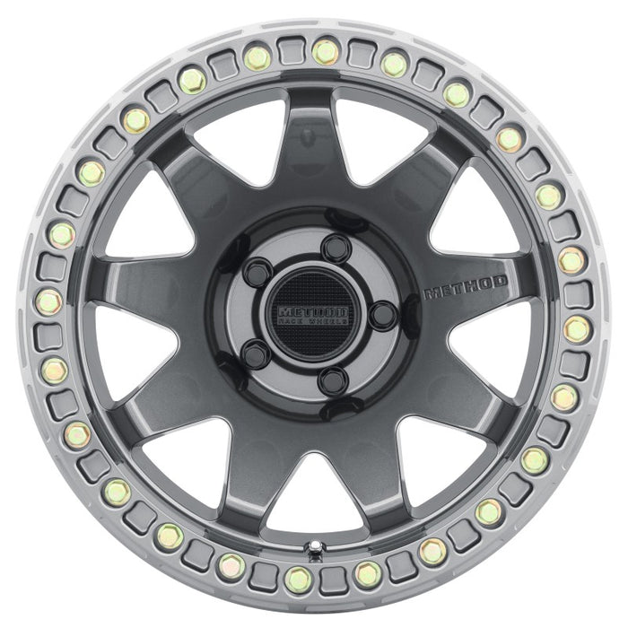 Method Wheels MR10879050844B Method MR108 17x9 -44mm Offset 5x5 71.5mm CB Gloss Titanium w/BH-H24125-38 Wheel